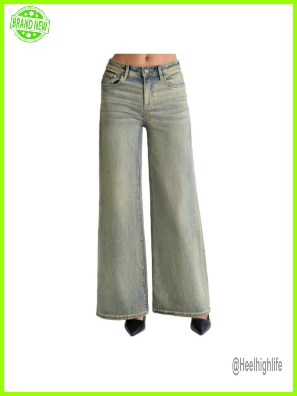 Miss Me Wren High-Rise Wide Leg Jeans Embroidered Denim